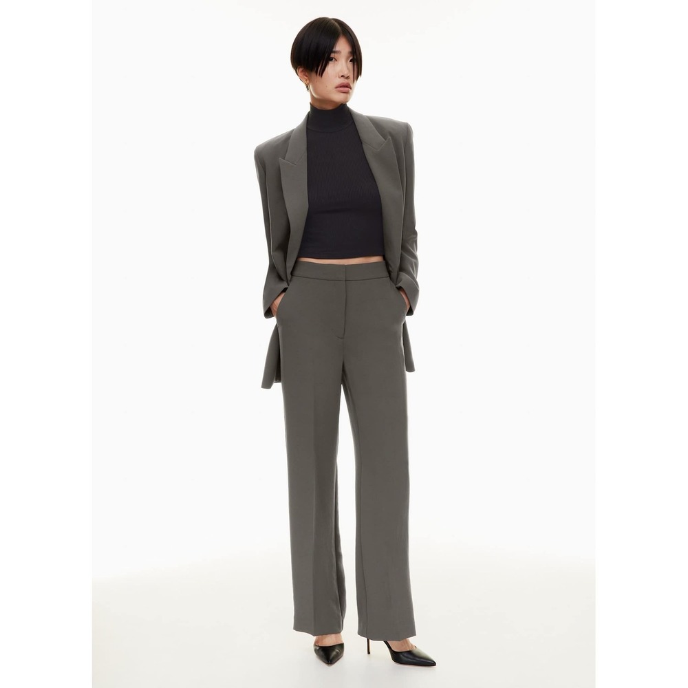 Aritzia Wilfred Alanya Pant Peppercorn Grey Wide Leg Trousers Size 10